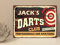 1x Personlaised Darts Club Rustic Retro Metal Plaque Sign Gift House Novelty (mt835) (250mm x 200mm)
