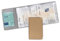 nemau - Porte Carte Grise 4 Volets en Gomme Expansée Métallisée – Fabriqué en France – Étui Documents Véhicule, Assurance & Permis – Élégant, Compact et Résistant – Couleur Beige