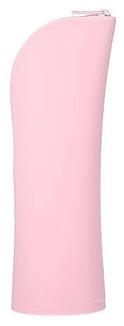 VOCOSTE Silicone Makeup Brush Bag, Stand Up Makeup Brush Holder Pouch Pink