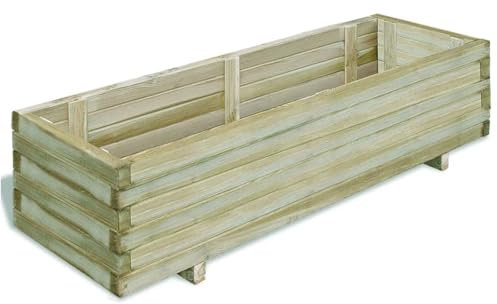 ZEYUAN Lit surélevé 120 x 40 x 30 cm Bois Rectangulaire,Bordure Pierre,Kit Gabion,Gabion Jardiniere