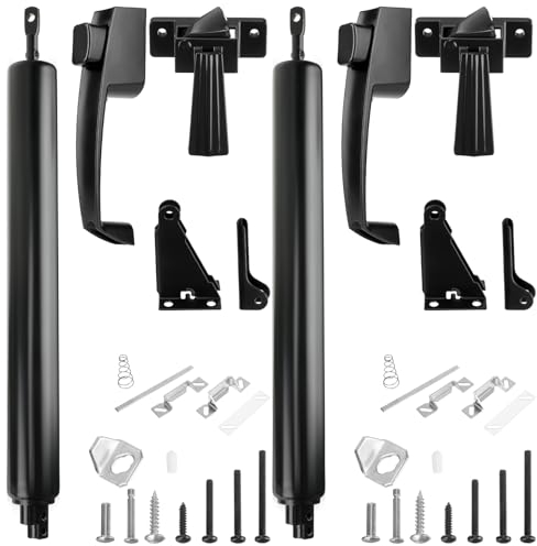 Gisafai 2 Sets Storm Türschließer Türschließer Türverschluss Heavy Duty Screen Closer Pneumatischer Bildschirm Ersatzteile mit Griffen, Halten und Schließen Glatt (Schwarz)