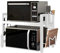 Felenny Estante expandible para horno de microondas, organizador de encimera de cocina con 6 ganchos, soporte para tabla de cortar, organizador de almacenamiento de cocina, soporte de estante de