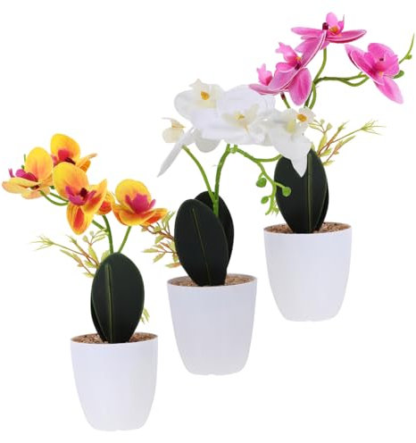HANABASS Künstlicher Bonsai Im Topf 3 Stück Künstliche Pflanzenornamente Lebensechte Dekoration Für Wohnzimmer Büro Schlafzimmer Pflegeleicht