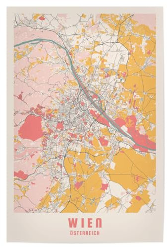 artboxONE Poster 60x40 cm Städte/Wien Wien als Stadtkarte - Bild wien stadt wien stadtplan von wien