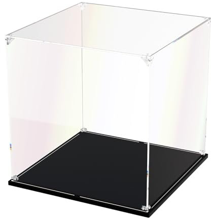 DOFOPO Klar Acryl Vitrine Große Acryl Boxen Quadratisch Staubdichte Schaukasten Vitrine für Action Figuren und Sammlerstücke 35*35*35cm