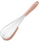 Ergonomischer Edelstahl-Schneebesen mit Silikonschaber, 33 cm (rosa)