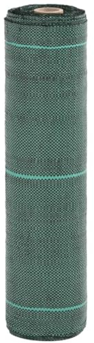 vidaXL Unkrautvlies, Gartenvlies gegen Unkraut, Unkrautfolie Wasserdurchlässig UV-stabilisiert, Unkrautflies Mulchfolie Bodengewebe, Grün 0,5x25m PP
