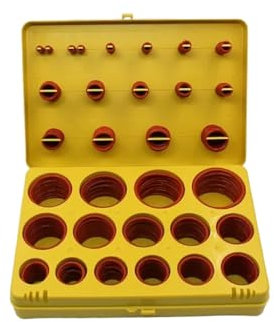 JUNCHENGBAO 390-teiliges O-Ring-Set aus Silikon/VMQ-Kautschuk, O-Ring-Dichtung in 30 Größen, Gummischeibe, Dichtung, O-Ring-Set, Sortimentsset, Box(BVR-390Yellow)