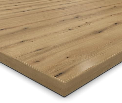 19mm Spanplatte Zuschnitt Eiche Evoke Coast melaminharzbeschichtet Länge bis 200cm Dekorplatten Zuschnitte mit Umleimer Auswahl: 40 x 60 cm (ABS Kante komplett)