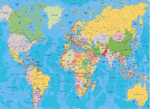 Weltkarte-Puzzle-Spielzeug Für Erwachsene, 1500 Teile, Puzzle Aus Holz, Lernspielzeug, Kreative Dekoration