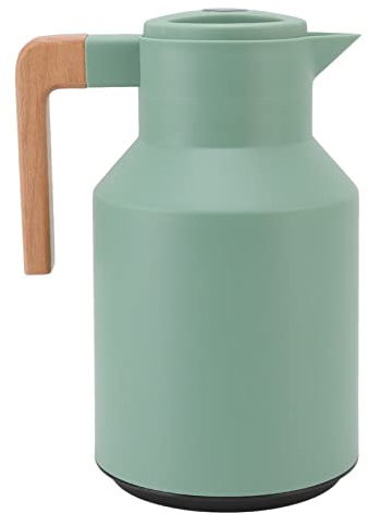 Akozon 1L European Beech Wood Handle Insulated Coffee Pot, Stylish Thermal Water Bottle, for Hot Beverages, Home and Outdoor Use (Green)