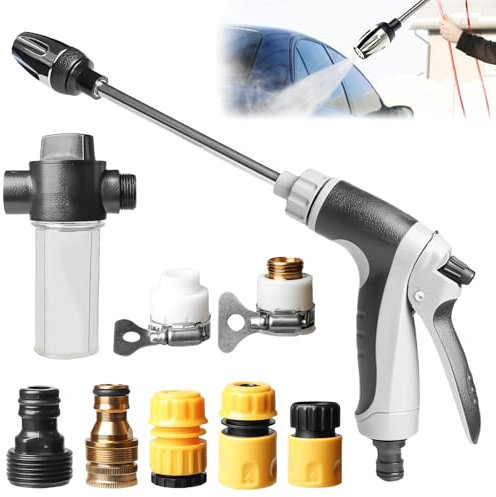 Pistola ad acqua ad alta pressione, lavapavimenti turbo per tubo da giardino, pistola a spruzzo con maniglia, da giardino ad alta pressione professionale per lavaggio auto, irrigazione giardino