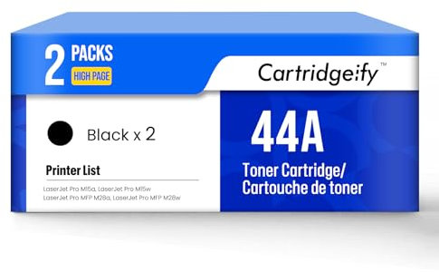 Cartridgeify 44A CF244A Schwarzer Toner Ersatz für HP 44A CF244A Toner, kompatibel mit HP Laserjet Pro M15w Laserjet Pro MFP M28w Toner M28a M15a mit Chip (Schwarz, 2er-Pack)