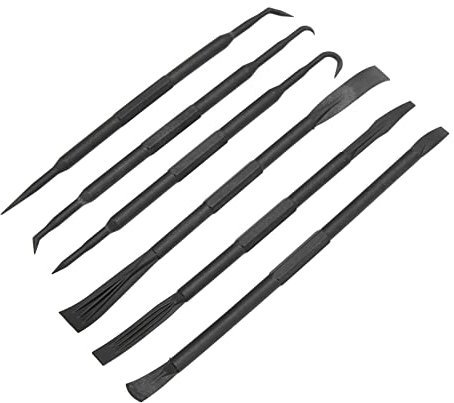 6PCS Set Neugierigen Bar Haken Dual End ABS Kunststoff Schwarz Entfernen O Ring Dichtung Zubehör Werkstatt Garage Mechanik
