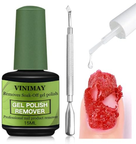 Gel Nail Polish Remover - Gel Polish Remover - Quick & Easy Nail Polish Remover in 3-5 Mins with Scraper - Without Foil Soak or Wrap - No Damage To Nails