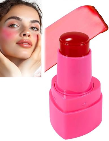 Palillo de colorete, rubor de gelatina, colorete, colorete todo en uno, para ojos, mejillas y labios, barra de tinta de gelatina de agua, ligera, transpirable, maquillaje para niñas y mujeres (#01
