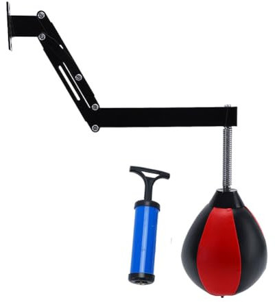 Speed Punchingball, Boxsack Wandhalterung Höhenverstellbar & Faltbar Boxbirne, Punching Bag Boxsack Hängend für Kinder, Jugendliche und Erwachsene Home Gym Workout Training
