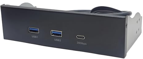 Comphic Pannello Frontale USB per PC 2 Porte USB 3.2 GEN1 5 Gbps + 1 Porta Type-C 10 Gbps/20 Gbps Hub per Desktop 5,25 Pollici Floppy Drive bay