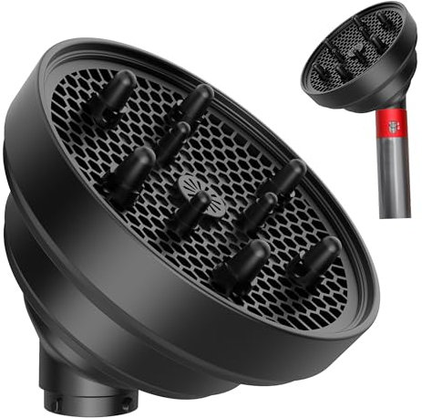 btrfe Upgraded Diffuser Attachment for Dyson Airwrap, Collapsible Foldable Hair Diffuser Nozzle for Airwrap, Converts for Dyson Airwrap to Hair Dryer, Travel and Portable - Black