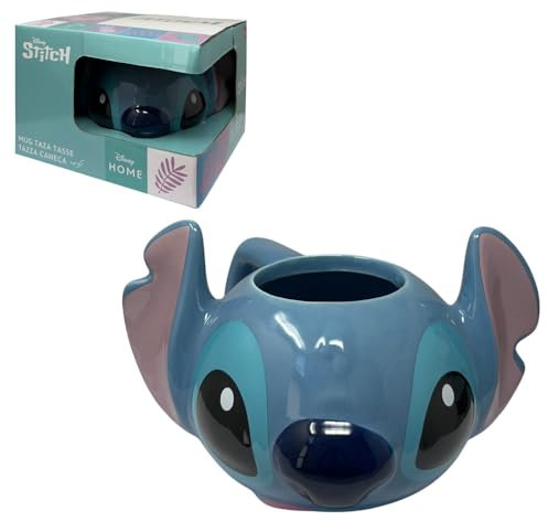 Tasse en céramique 3D Stitch Disney modèle mug 385 ml personnage en trois dimensions bol de petit déjeuner pour enfants à collectionner