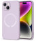 WOOZ Magnetic Case for iPhone 14 Phone Case with MagSafe, Camera Protection Ultra Slim Shockproof Bumper Liquid Silicone Case with Microfiber Lining (Lavender)