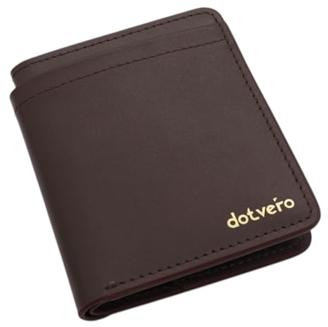 DOTVERO Venice - Premium Minimalist Wallet for Men - Real Leather - RFID Blocking Wallet can fit 8 Cards and Note Section - Handmade Slim Mens Wallet in Wooden Gift Box (Espresso Brown)