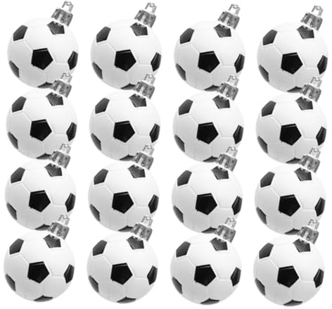DIYEAH 24 Stück Teiliges Fußball Weihnachtsbaum Deko Wetterfeste Soccer Ornamente mit Aufhänger Farbintensive Kunststoff Kugeln Festliche Baumdekoration für Sportfans und Xmas Partys