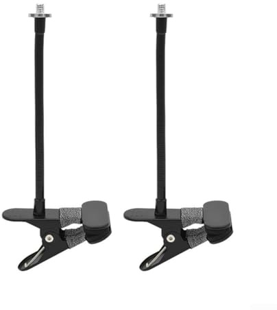 DAZZLEEX Flexible Metall-Kamerahalterung, 2 Stück, 35,6 cm Schwanenhals, verstellbare Klemme, keine Bohrmontage, Innen- und Außenhalterung für EufyCam 2C/2C Pro/3/3C und Ring, Schwarz