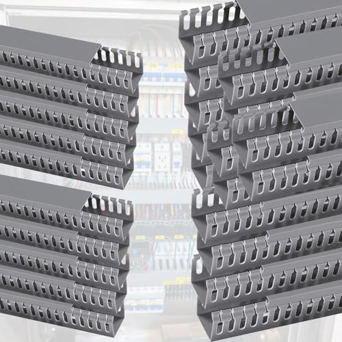 25mm 40mm 60mm 100mm Width Duct PVC Open Slot Wiring Raceway, Cable Management Channel Cord Track For Under Desk/laboratory, Wire Channels To Hide Wires Gray(30 PCS,W X H 40mm X 30mm)