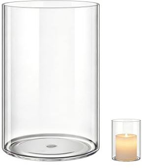 MELEJIA Acryl Blumenvase, Vase, Bruchsichere Transparente Zylindervase, Modern Acryl Vasen zur Dekoration, Floor Vase für Hochzeiten, Wohnzimmer, Büro, Hausdekoration-15 cm Durchmesser x 30 cm Hoch