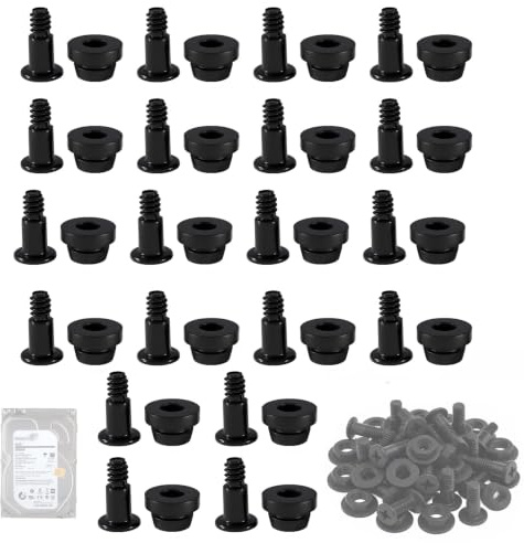 3,5Zoll Festplattenschraube mit Gummi-Unterlegscheiben-Set,Hard Disk Screws | Silicone Construction,Festplatten-StoßDämpfungsschraube,für Geräuschreduzierung 3,5-Zoll-Hdd-SSD-Computergehäuse,20 Sätze