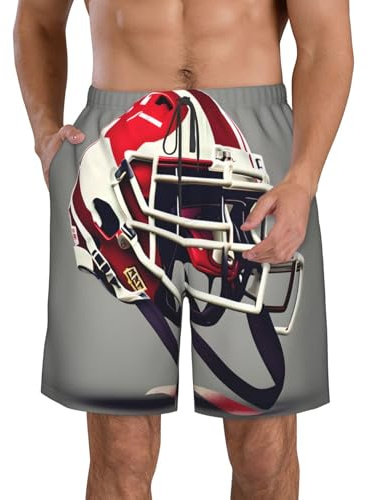 JBJGKHLP American Football Print Herren Strandshorts Badehose Sommer Urlaub Pool Reisen Outdoor Wasser Workout