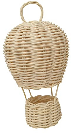 JWQFBC Originelle Heißluftballon Dekoration Aus Rattan, Fotobastelideen für Spielzimmer, Wandbehang