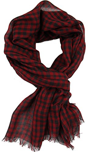 Rotfuchs Schal Webschal Karo modisch rot schwarz 100% Baumwolle R-574