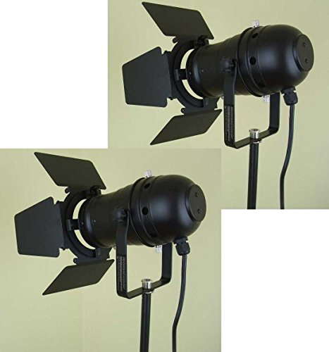 2 x PAR 30 Spot-Light Scheinwerfer SCHWARZ black PAR-30 mit Torblende, E-27 Fassung & Kabel mit Schuko-Stecker