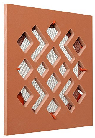 La Ventilazione CERGMSCTX-Rejilla de ventilación de cerámica de gres, marrón, 200 x 200 mm, Cotto, 200x200 mm