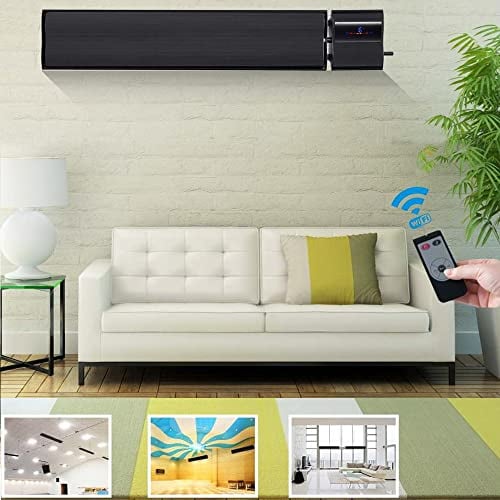 2800W/1400Watt ElectricSun schwarz, Infrarotheizung mit thermostat mit App Smart Life, Heizkörper infrarot 180x15cm, Für drinnen oder draußen, für Decke/Wand montage