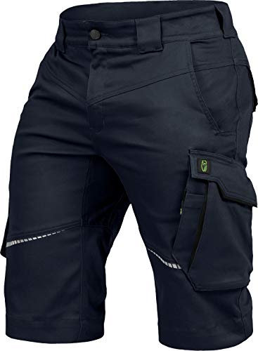 Leibwächter Arbeitsshorts Herren Flex Line Marine – Größe 66 – Robuste Cargo Hose mit Taschen – Handwerker Shorts – Berufsbekleidung – Multifunktionshose mit Reflektoren
