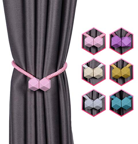 INHDBOX Magnetische Vorhang Raffhalter Kreativ Vorhang Clips Seil Rückwärtige Vorhang Halter Schnallen Vorhang Binder Gardinenhalter für Haus Dekoration 2 Stück