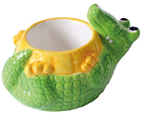Crockery Critters Egg Cup from Deluxebase – Crocodile Ceramic Egg Holder, Cute Animal Shaped Boiled Egg Cups for Kids and Adults. Fun Novelty Gifts, Kitchen Decor and Tableware.