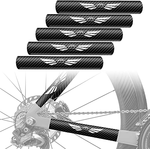 NICEDACK Bike Chainstay Protector, Cycling Bike Chain Guard Decal Stickers Chainstay Bicycle Frame Tape Guard for Mountain Bike Chain Protective Front Fork Protective (3 PCS FBM) (5 PACK)