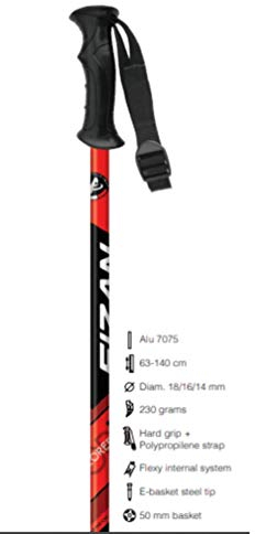 Fizan Modell Explorer, Veer Nordic Stöcke aus Aluminium, ultraleicht, verstellbar, Rot Unisex, Einheitsgröße