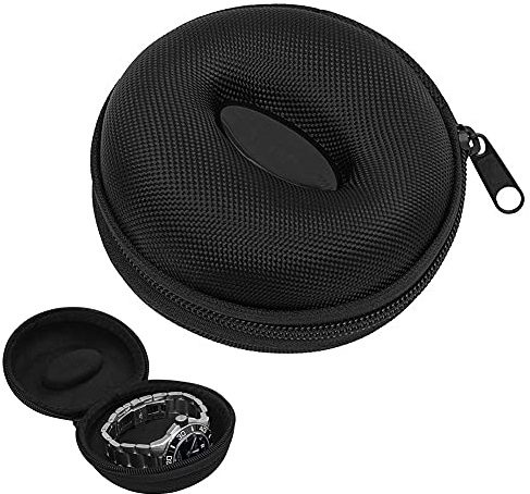 Jsleid Gepolsterte Uhrenbox, Single Watch Case, Eva Uhren Box, Runde Kopfhörer Box, Uhren Box, Uhrenetui, Tragbar, Wasserdicht, für Lager Uhren, Smartwatches, Kopfhöre, Halskette, Armband