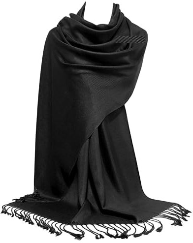 GFM® Schal im Pashmina-Stil, für alle Jahreszeiten, weich, B9, B9-kl-schwarz, 42