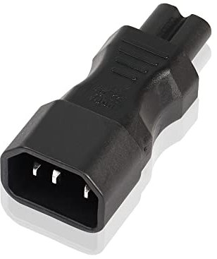 YAODHAOD Adaptador de Cable de alimentación IEC320 C14 a C7,C14 Enchufe Macho de 3 Clavijas a C7 Adaptador de Enchufe convertidor Hembra de 2 Clavijas, AC 10A 250V(IEC 320 C14 - C7)