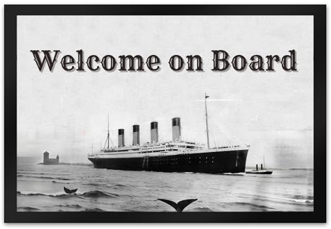 speecheese Welcome on Board Fußmatte XL in 40x60 cm mit Titanic-Motiv tolle Türmatte für Schiffsfreunde und Fans maritimer Deko