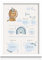 Milaboo® Personalisiertes Geburtsposter Boho Tiere I Personalisiertes Geschenk zur Geburt I Schönes Kinderzimmer Deko (Ohne Bilderrahmen Blau-Löwe)