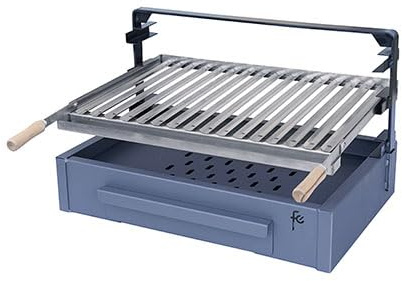 FLORES CORTES - 38970 - Soporte Barbacoa con Cajón y Parrilla Inoxidable 500 x 410 x 420 mm.