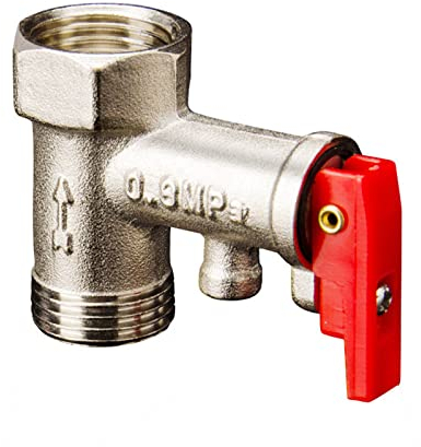 Valvola di Sicurezza dello Scaldabagno,Valvola di Sovrappressione,Valvola di Sicurezza in Ottone,per Scaldabagno Elettrico 0.8 MPa Rosso Tokaneit
