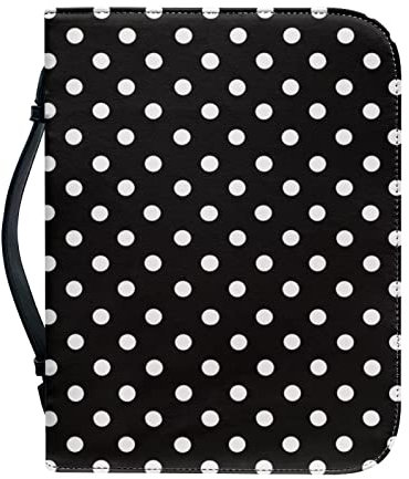 COEQINE Cover Bibbia nera per donna in pelle, custodia portatile, con cerniera, taglia XL